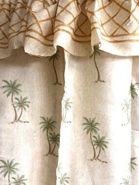 Springs Palm Tree Trellis Valance Center Open Shower Curtain